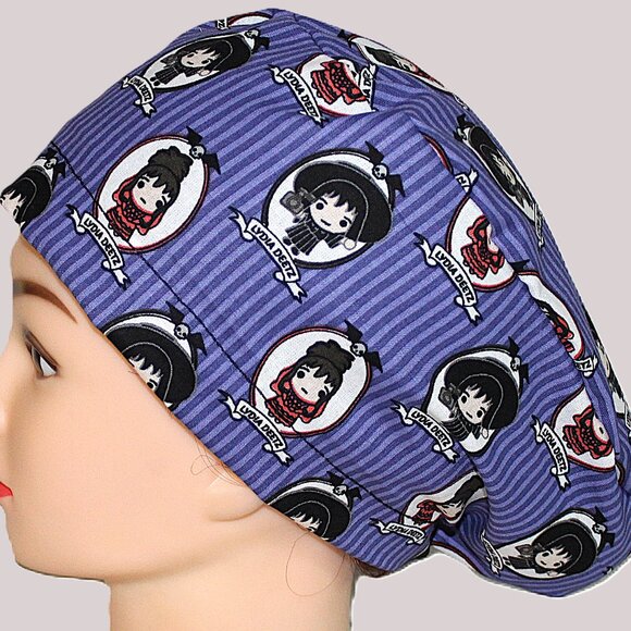 Womens Beetlejuice Movie Inspired Lydia Deetz Euro Scrub Cap, Handmade NWOT - Picture 4 of 8